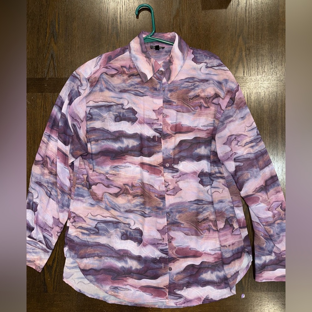 Dynamite- Frida Oversized Chiffon Shirt